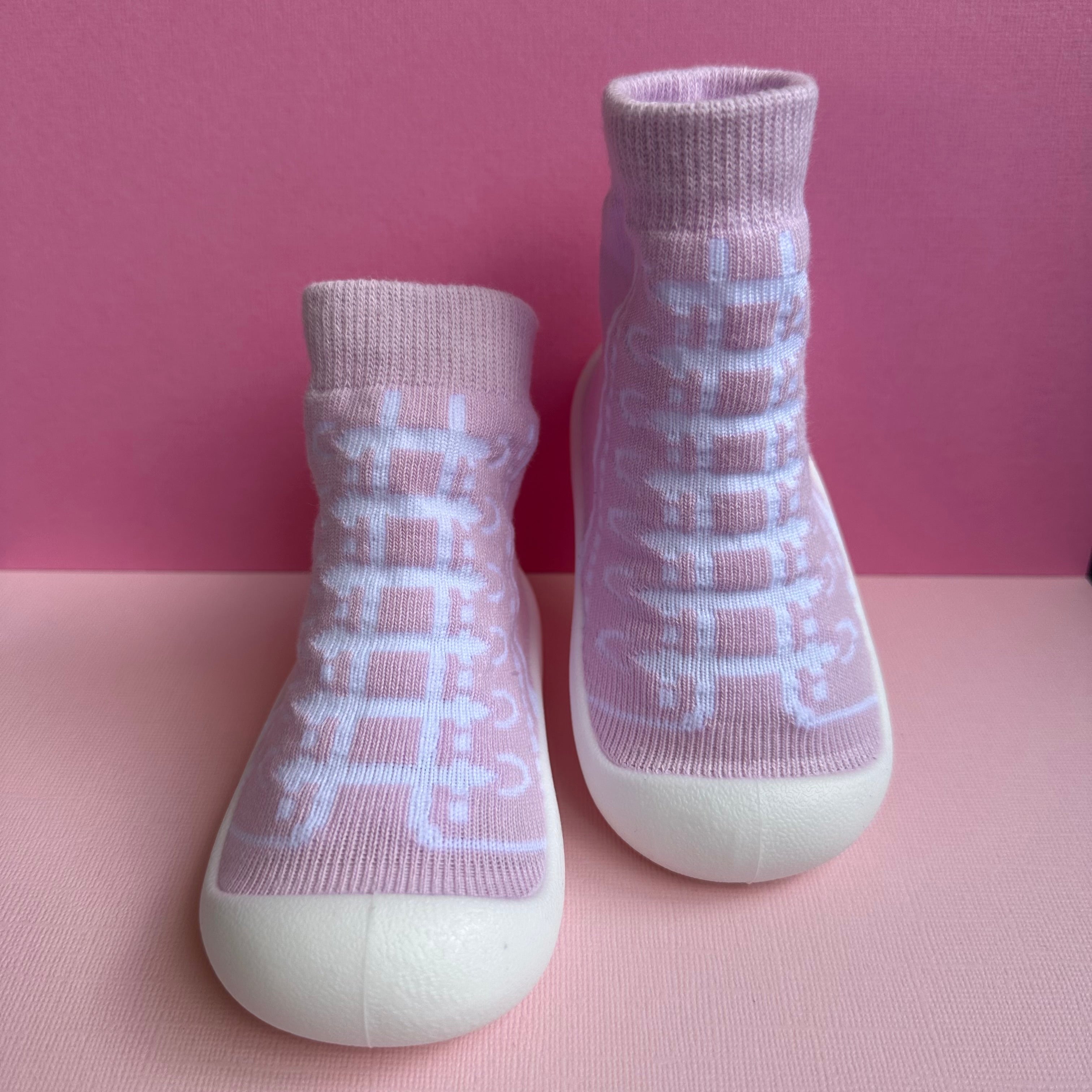 Pink Shoelace Sock Shoes