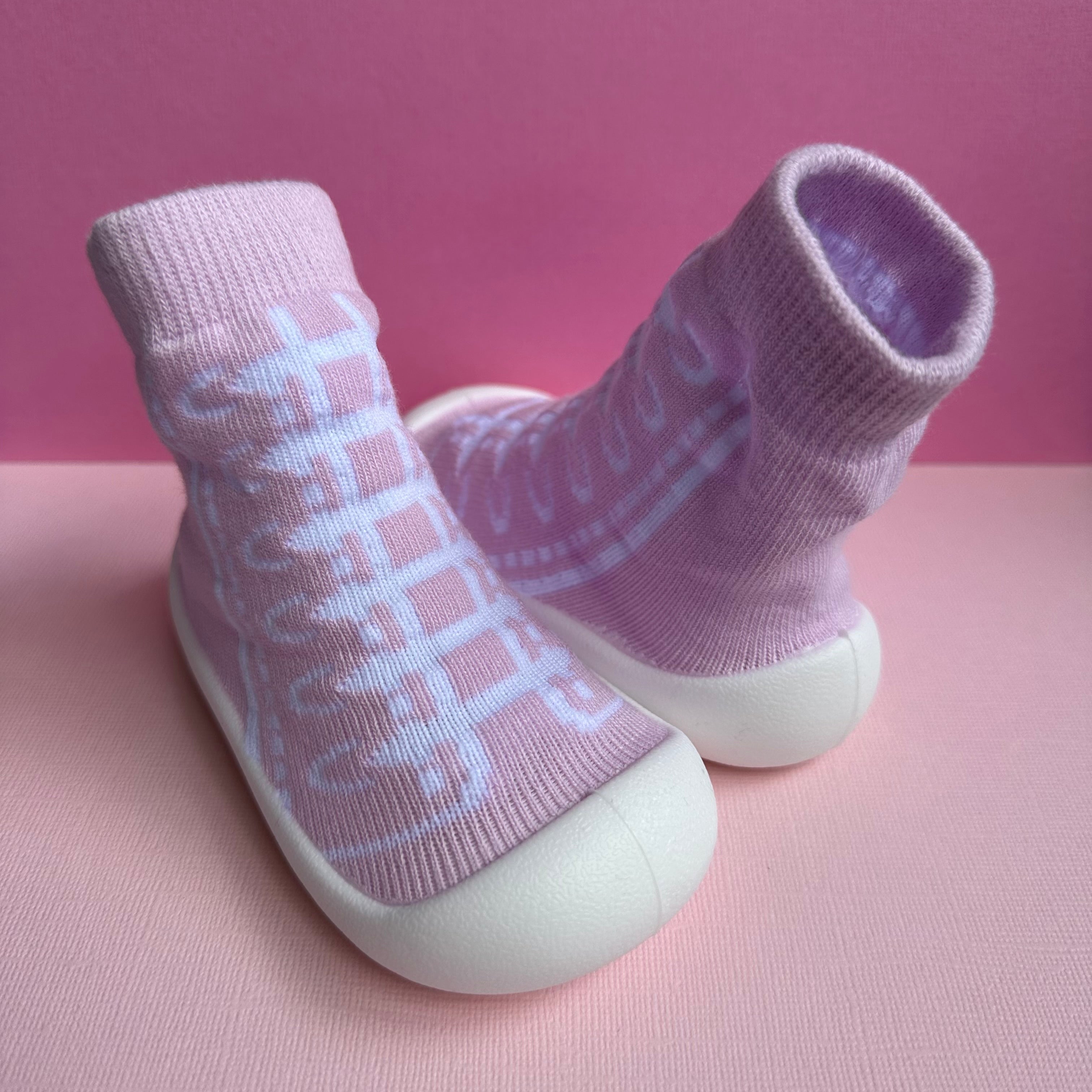 Pink Shoelace Sock Shoes
