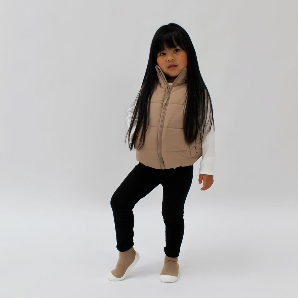 NEW - Beige Sock Shoes