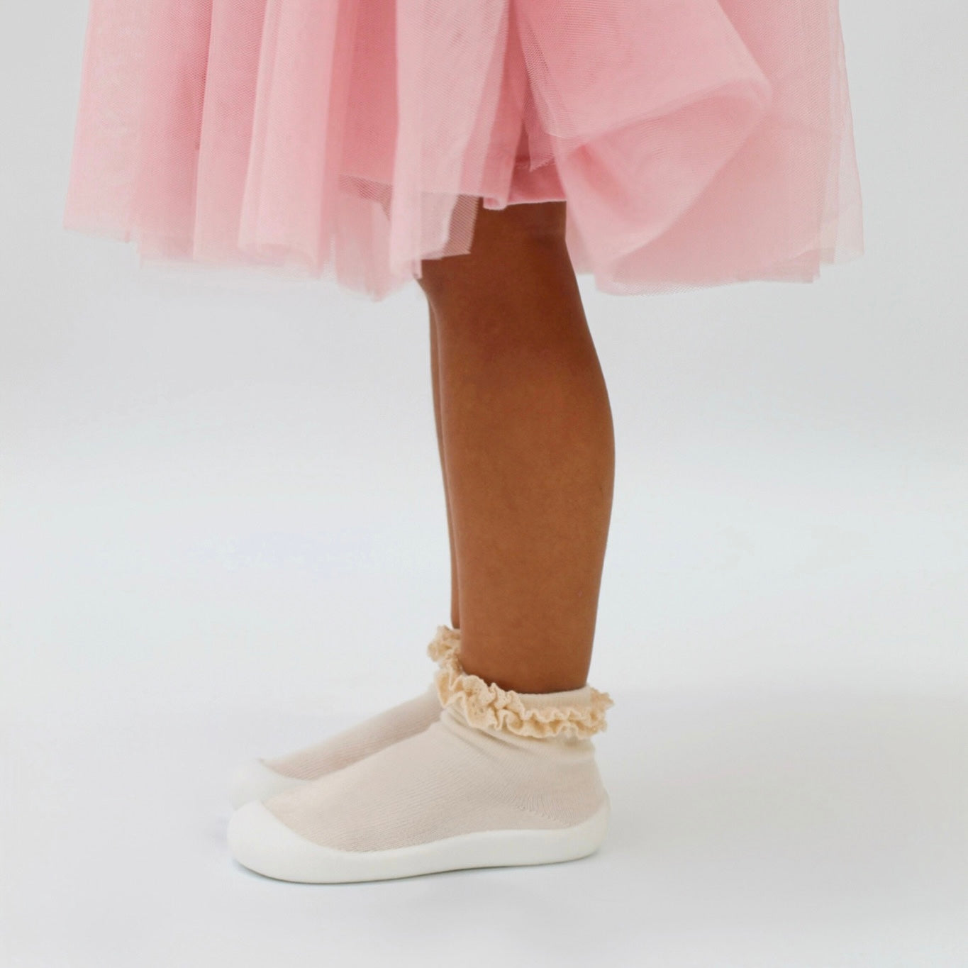 Cream Lace Sock Shoes