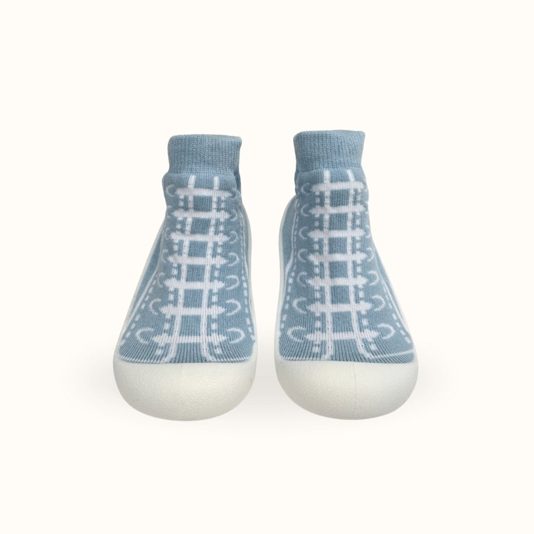 Blue Shoelace Sock Shoes